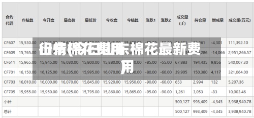 山东棉花费用行情(今日山东棉花最新费用)