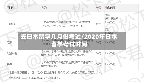 去日本留学几月份考试/2020年日本留学考试时间