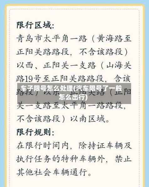 车子限号怎么处理(汽车限号了一般怎么出行)