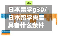 日本留学g30/日本留学需要具备什么条件-第2张图片
