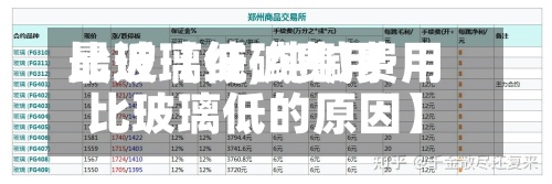 最近【纯碱费用比玻璃低,纯碱费用比玻璃低的原因】