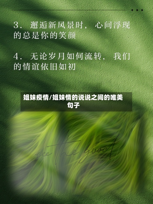 姐妹疫情/姐妹情的说说之间的唯美句子-第2张图片