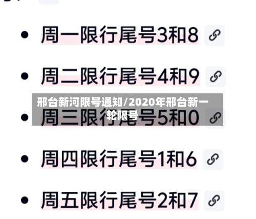 邢台新河限号通知/2020年邢台新一轮限号