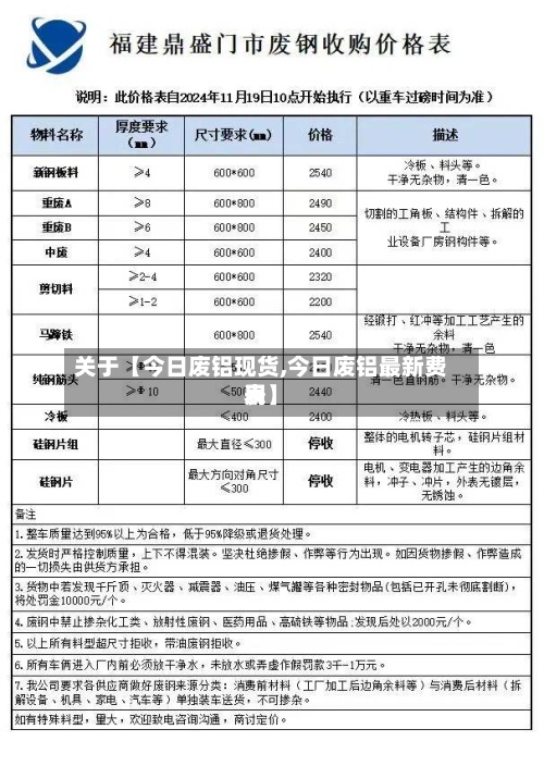 关于【今日废铝现货,今日废铝最新费用表】-第3张图片