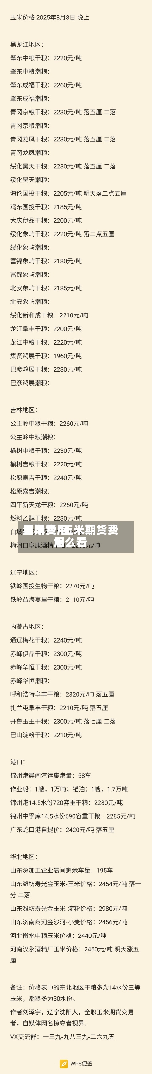 玉米费用看期货/玉米期货费用怎么看-第2张图片