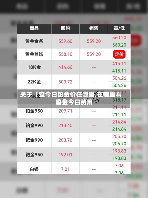 关于【查今日铂金价在哪里,在哪里看铂金今日费用表】
