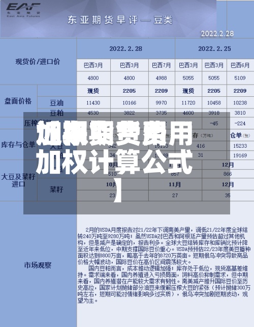 近来
【期货费用
加权期货费用
加权计算公式】