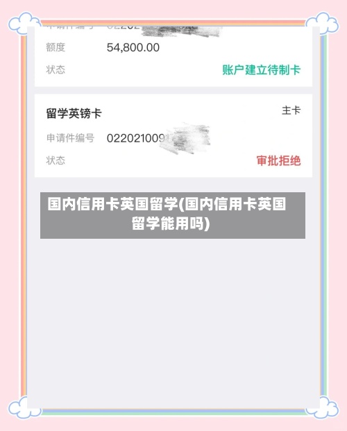 国内信用卡英国留学(国内信用卡英国留学能用吗)