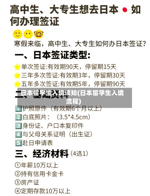 日本留学生入境须知(日本留学生入境流程)