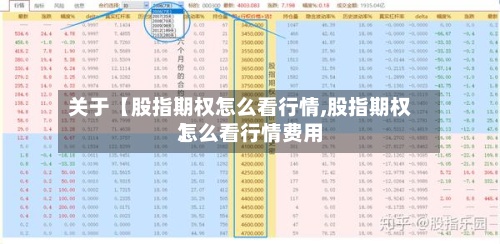 关于【股指期权怎么看行情,股指期权怎么看行情费用
】