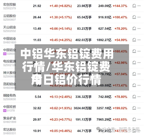 中铝华东铝锭费用
行情/华东铝锭费用
今日铝价行情-第2张图片