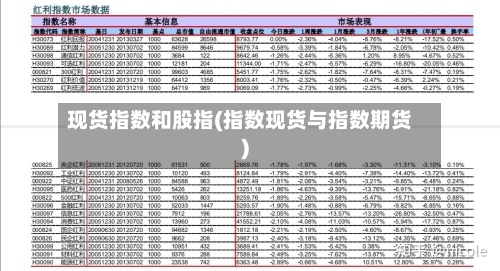 现货指数和股指(指数现货与指数期货)-第2张图片