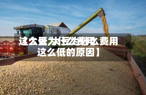 【大豆为什么费用
这么低,大豆为什么费用
这么低的原因】