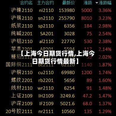 【上海今日期货行情,上海今日期货行情最新】
