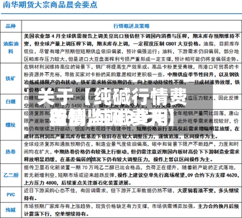 关于【纯碱行情费用监测,纯碱费用行情监测30天】-第2张图片