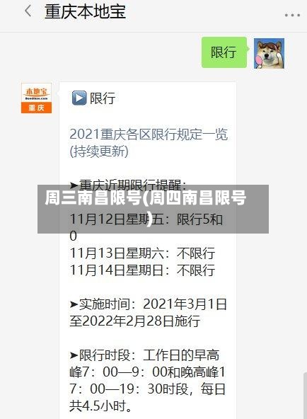 周三南昌限号(周四南昌限号)