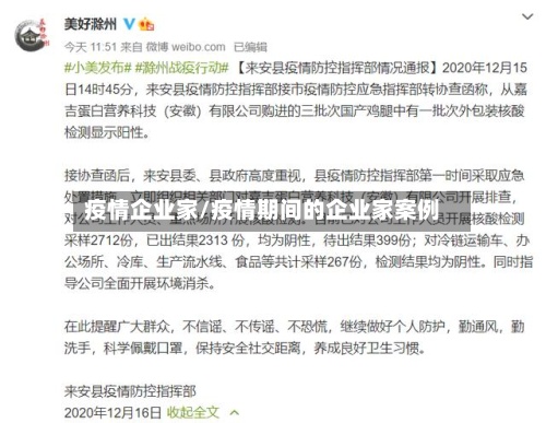 疫情企业家/疫情期间的企业家案例