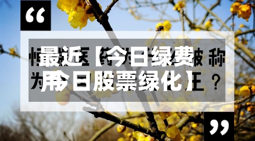 最近【今日绿费用
,今日股票绿化】-第3张图片