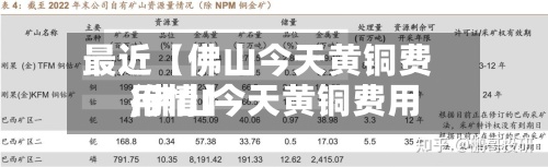 最近【佛山今天黄铜费用,佛山今天黄铜费用行情】