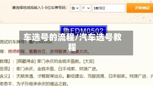 车选号的流程/汽车选号教程-第2张图片