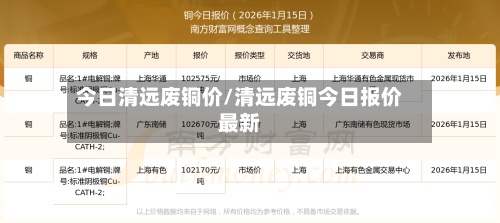 今日清远废铜价/清远废铜今日报价最新