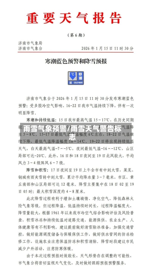 雨雪气象预警/雨雪天气警告标志