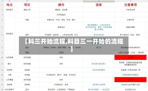 【科三开始流程,科目三一开始的流程】-第2张图片