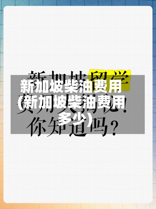 新加坡柴油费用
(新加坡柴油费用
多少)