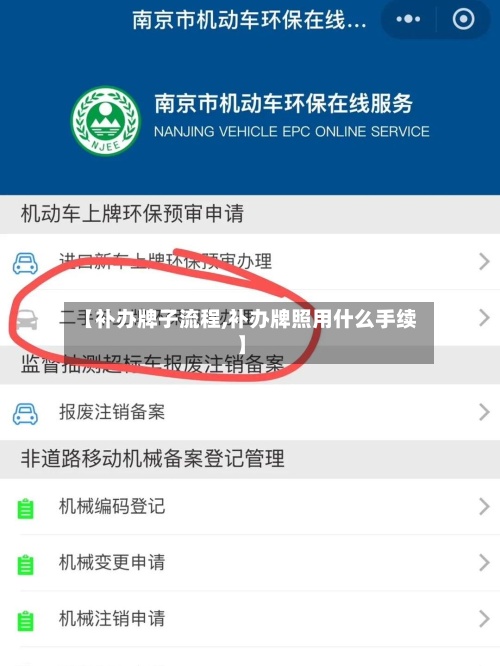 【补办牌子流程,补办牌照用什么手续】