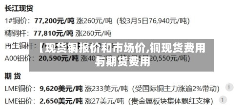 【现货铜报价和市场价,铜现货费用
与期货费用
】