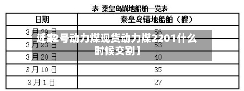 近来【22号动力煤现货动力煤2201什么时候交割】