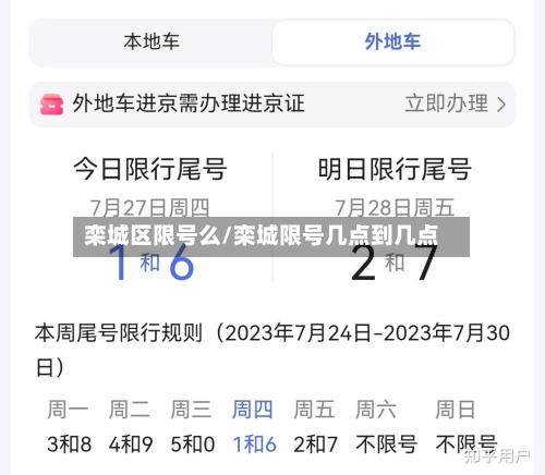 栾城区限号么/栾城限号几点到几点-第3张图片