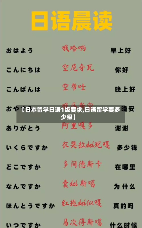 【日本留学日语1级要求,日语留学要多少级】