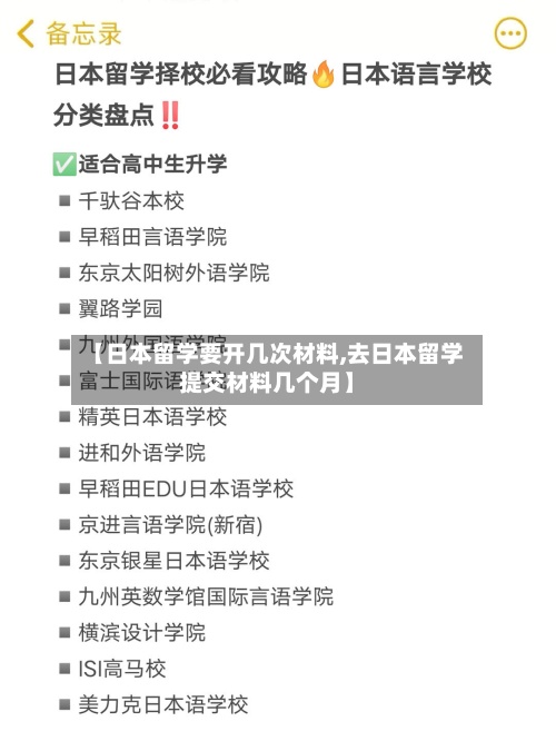 【日本留学要开几次材料,去日本留学提交材料几个月】