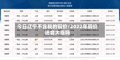 今日辽宁不含税的铜价/2022年铜价还会大涨吗-第2张图片