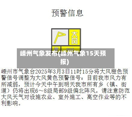 嵊州气象发布(嵊州气象15天预报)