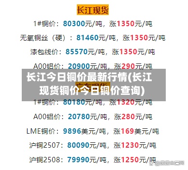 长江今日铜价最新行情(长江现货铜价今日铜价查询)-第2张图片