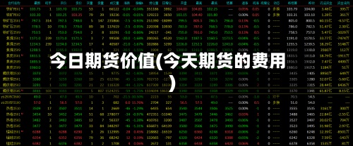 今日期货价值(今天期货的费用
)