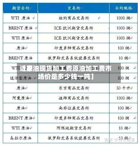 近来【原油现货加工费原油加工费市场价是多少钱一吨】-第2张图片