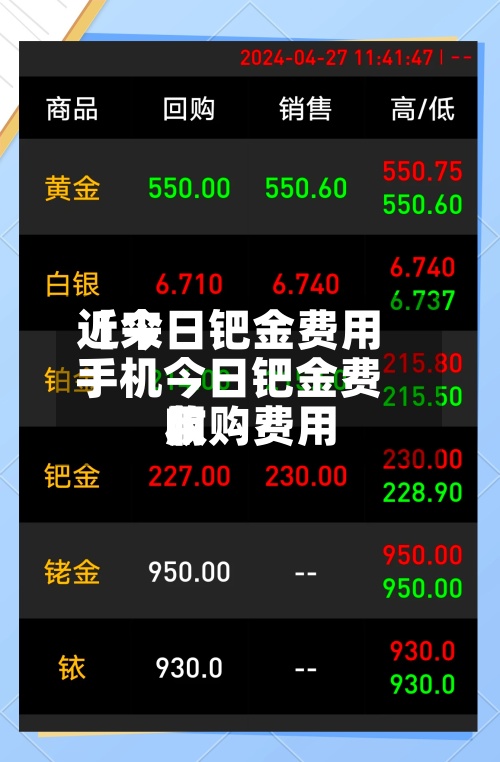 近来【今日钯金费用手机今日钯金费用收购费用】