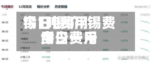 锡1吨费用
今日锡价/锡费用
今日费用
多少一斤