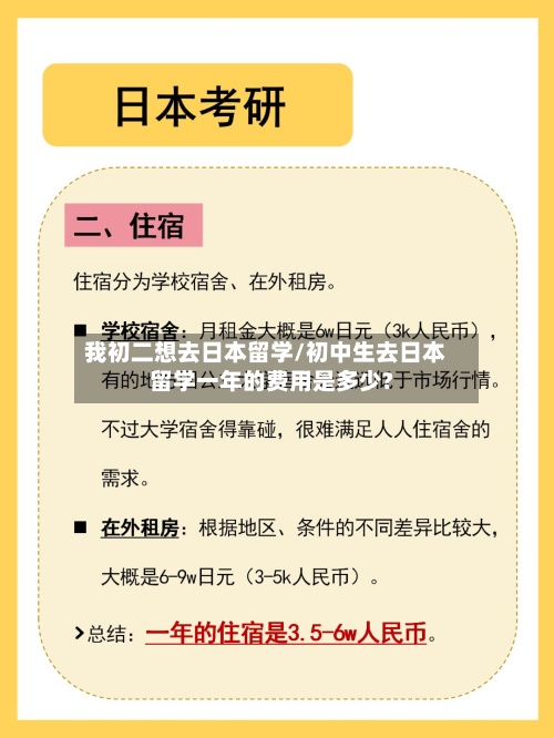 我初二想去日本留学/初中生去日本留学一年的费用是多少?