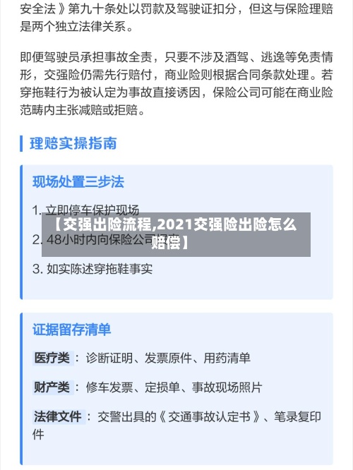 【交强出险流程,2021交强险出险怎么赔偿】-第2张图片