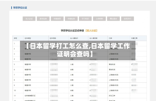 【日本留学打工怎么查,日本留学工作证明会查吗】-第2张图片