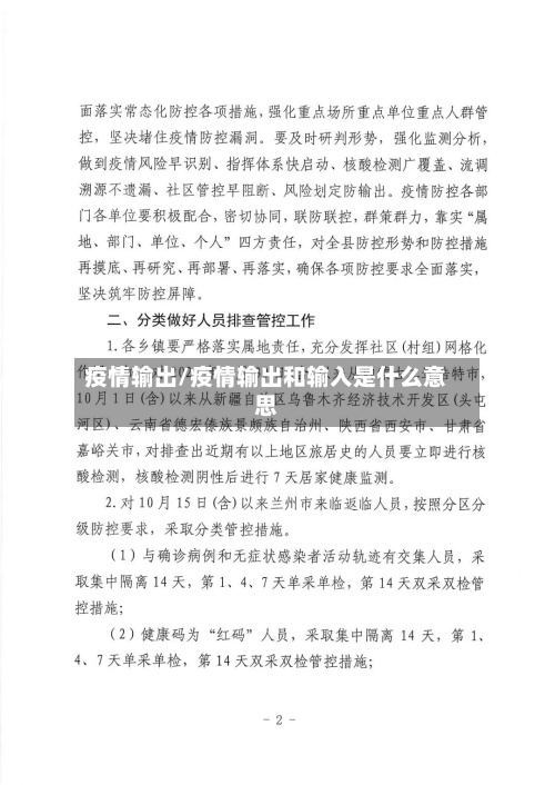 疫情输出/疫情输出和输入是什么意思-第3张图片