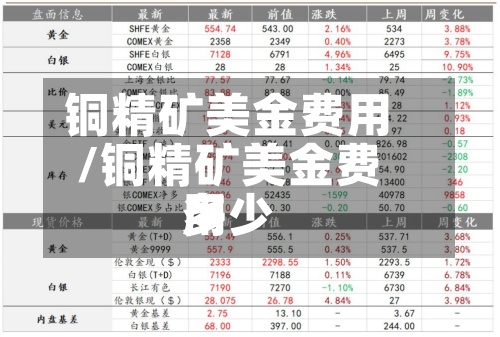 铜精矿美金费用/铜精矿美金费用多少