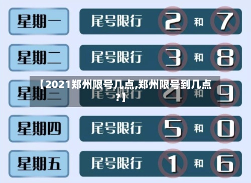 【2021郑州限号几点,郑州限号到几点?】