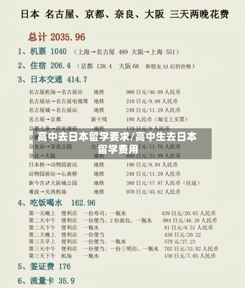 高中去日本留学要求/高中生去日本留学费用