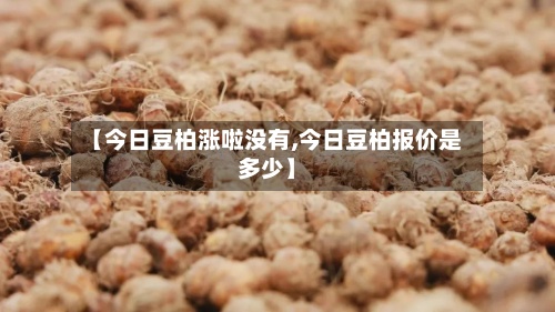 【今日豆柏涨啦没有,今日豆柏报价是多少】-第3张图片