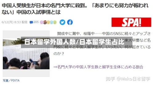 日本留学外国人数/日本留学生占比